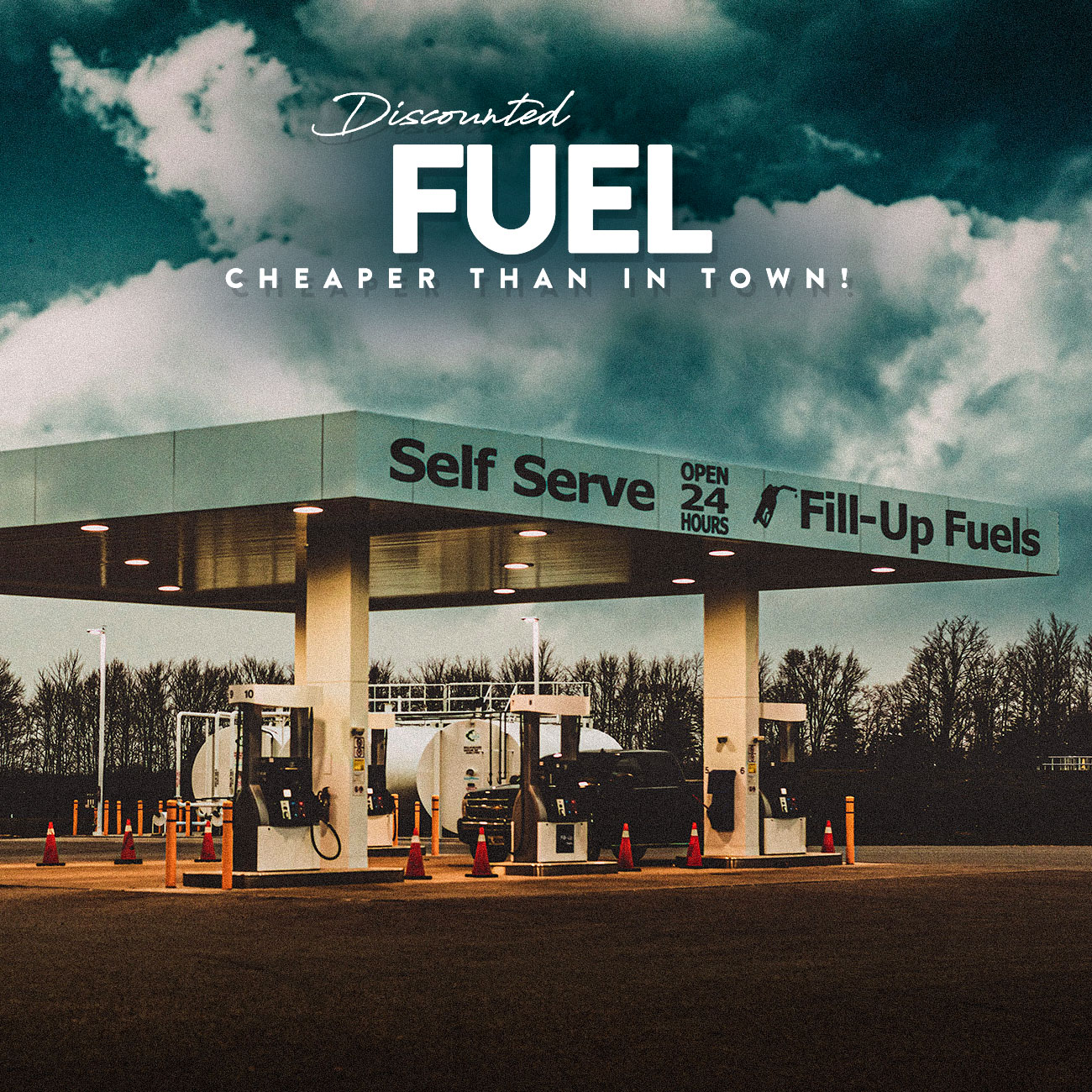 Discounted fuel, cheaper than in town!